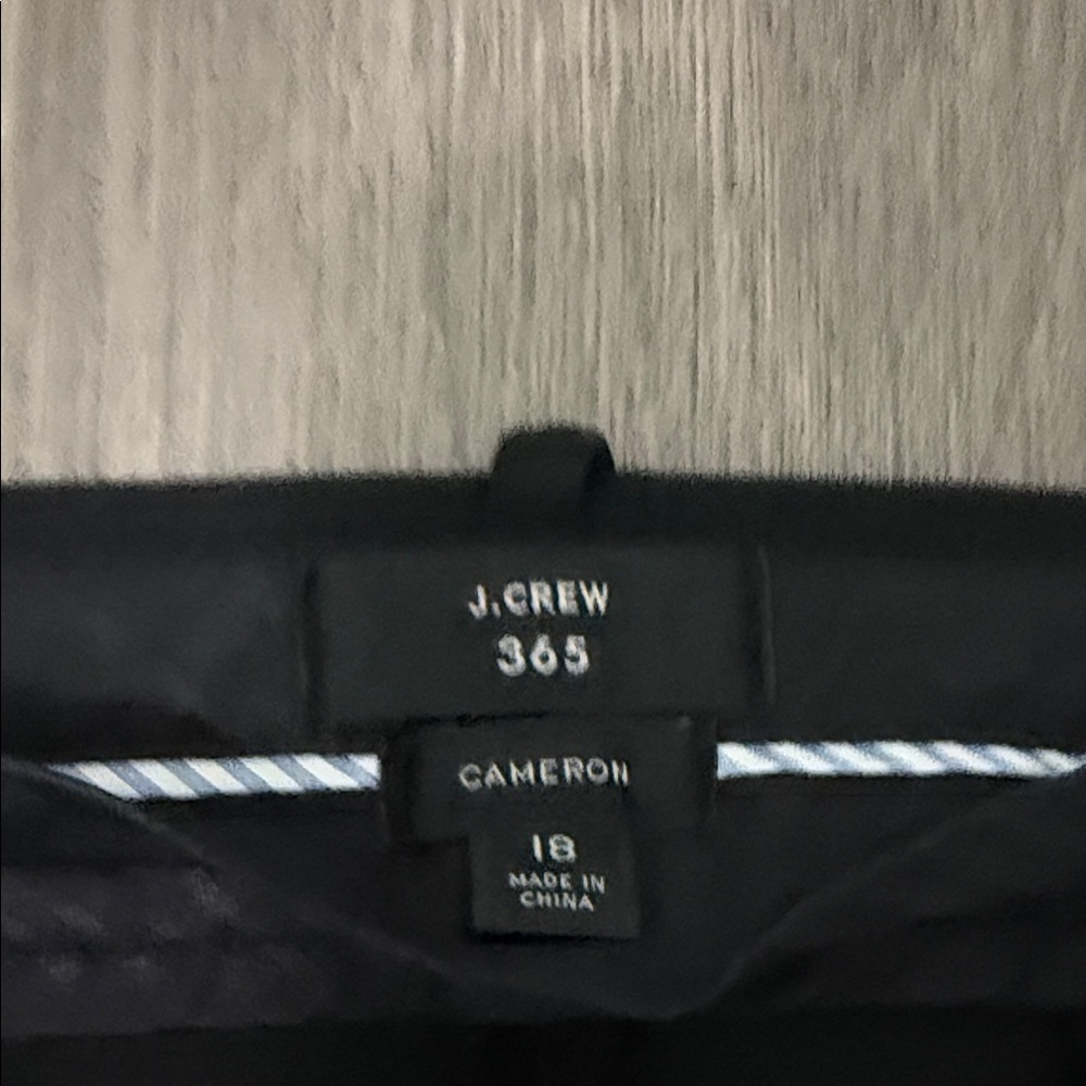 J.Crew Classic Cameron Black Trousers size 18
